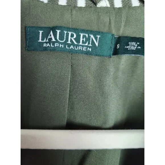 Lauren Ralph Lauren knit sweater blazer sz S olive green preppy old Money career - Picture 6 of 10